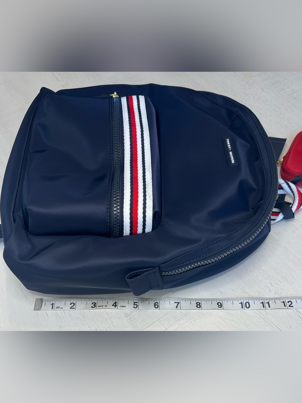 NWT Tommy Hilfiger Navy Mini Backpack with Signature Stripe - Picture 6 of 6